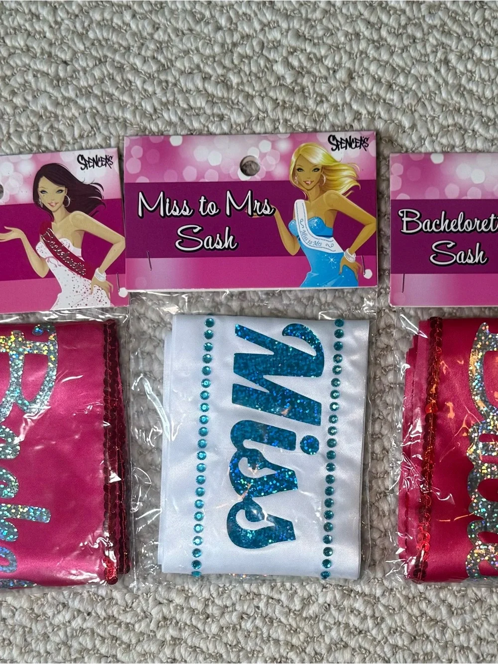 Bachelorette/wedding party bridal sashes - Miss to Mrs and 4 bachelorette
